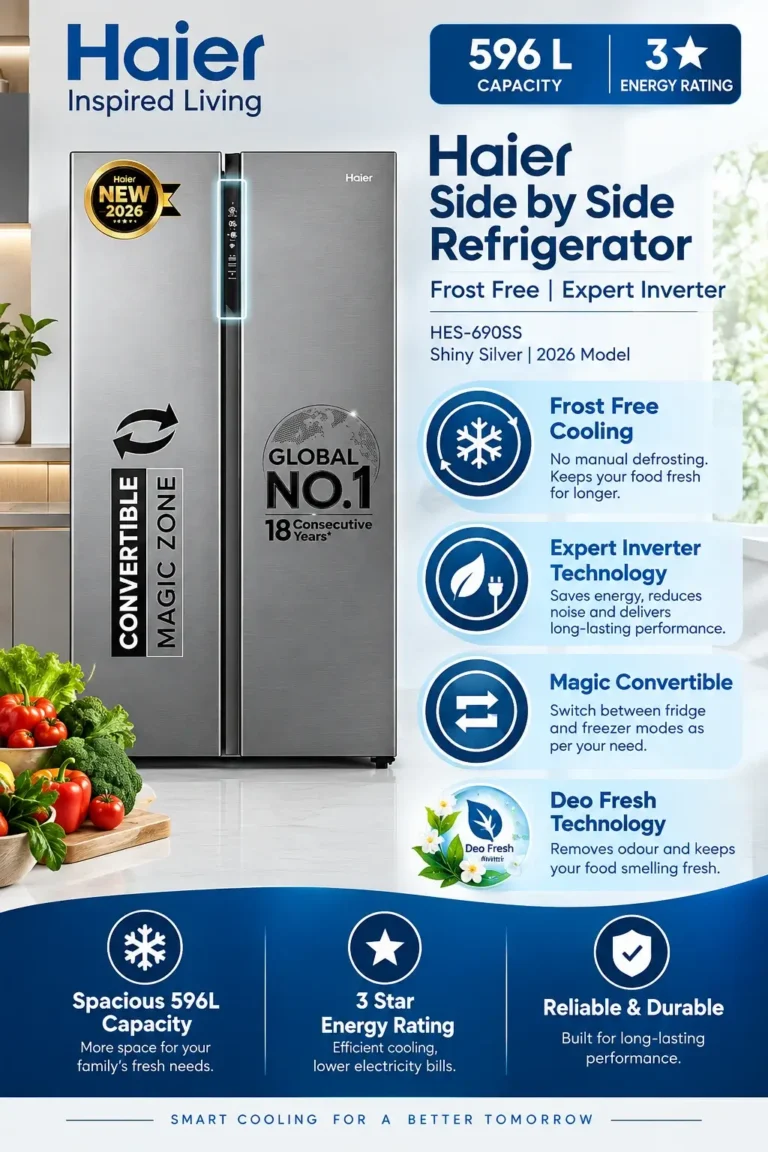 Haier 596 L Expert Invertor 2 Door Side by Side