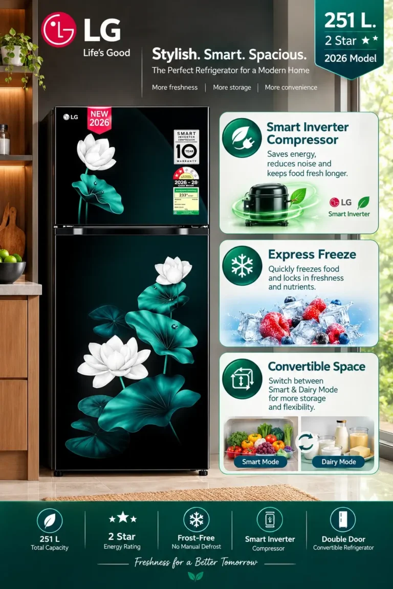 LG 251L Double Door Frost-free Smart Inverter
